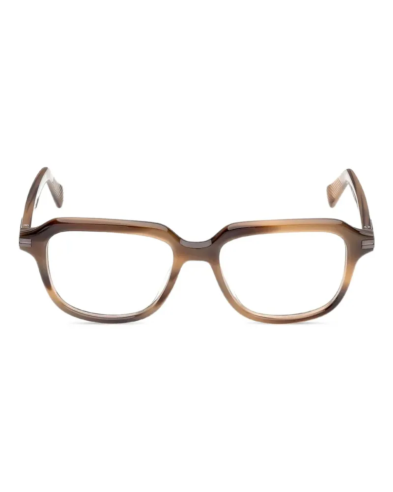 Ermenegildo Zegna Brille mit geometrischem Gestell - Braun Braun