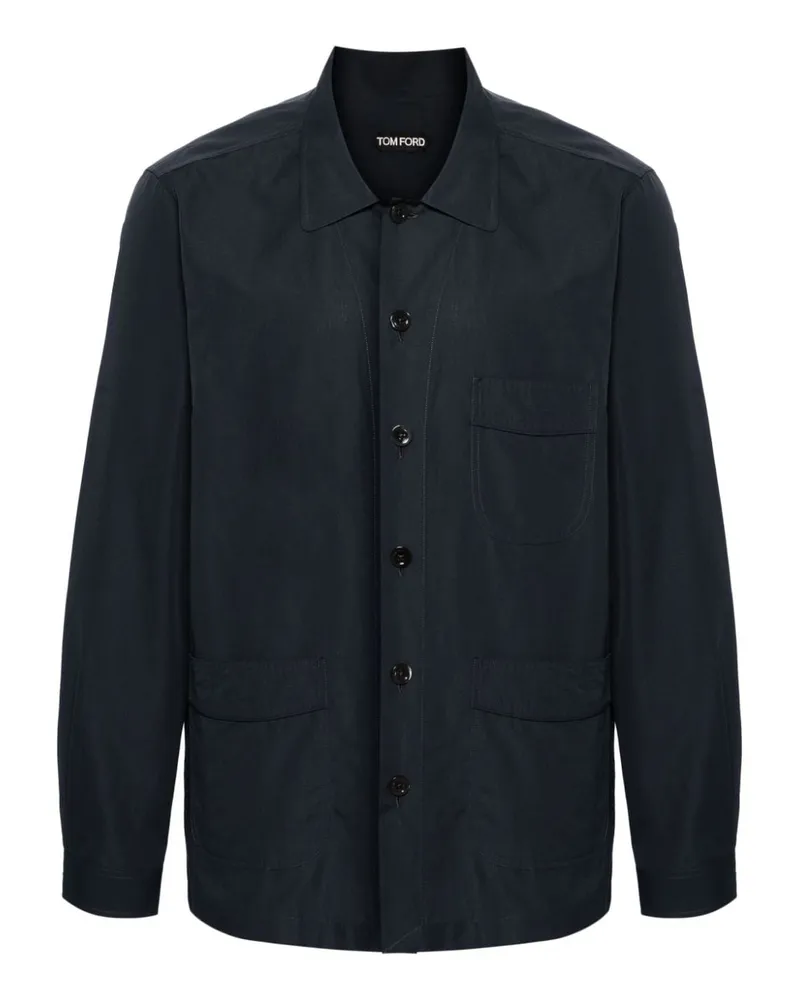 Tom Ford Pyjama-Oberteil aus Popeline - Blau Blau