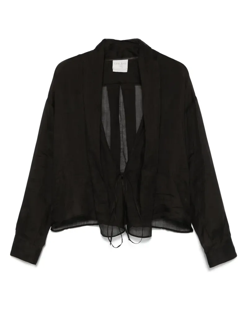 forte_forte Ramie Bluse - Schwarz Schwarz