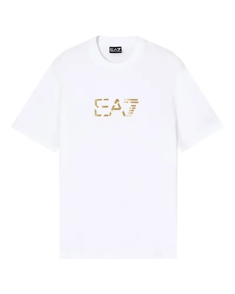 EA7 T-Shirt mit Logo-Print - Weiß Weiß