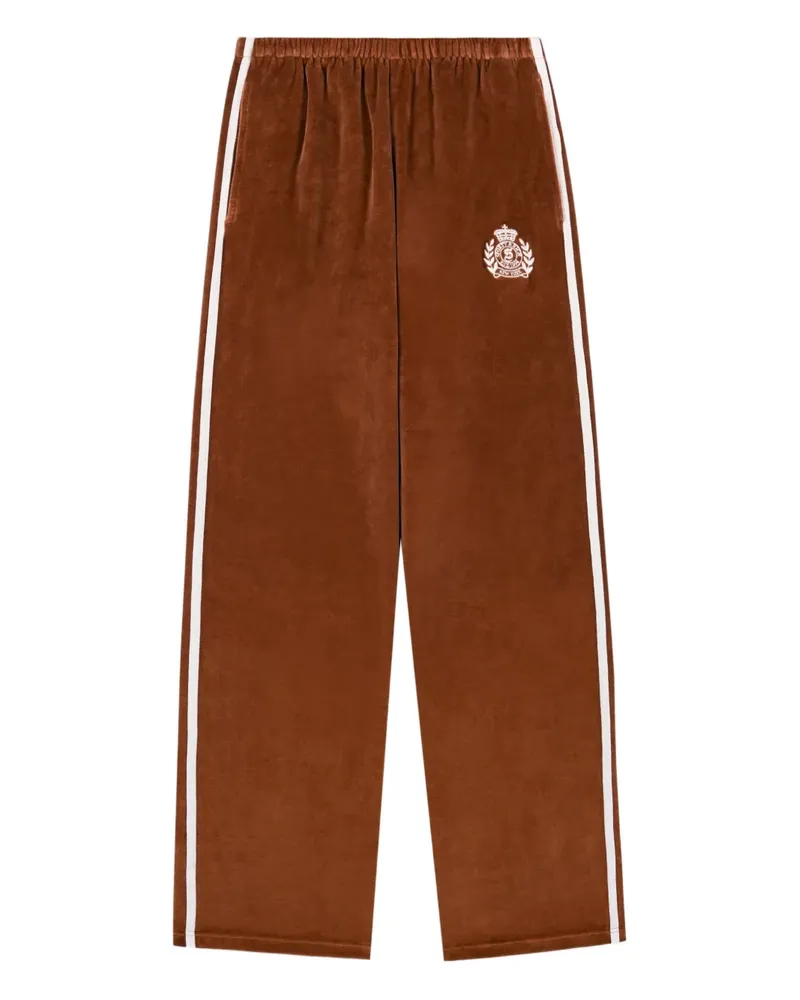 SPORTY & RICH logo-embroidery stripe tack pants - Braun Braun