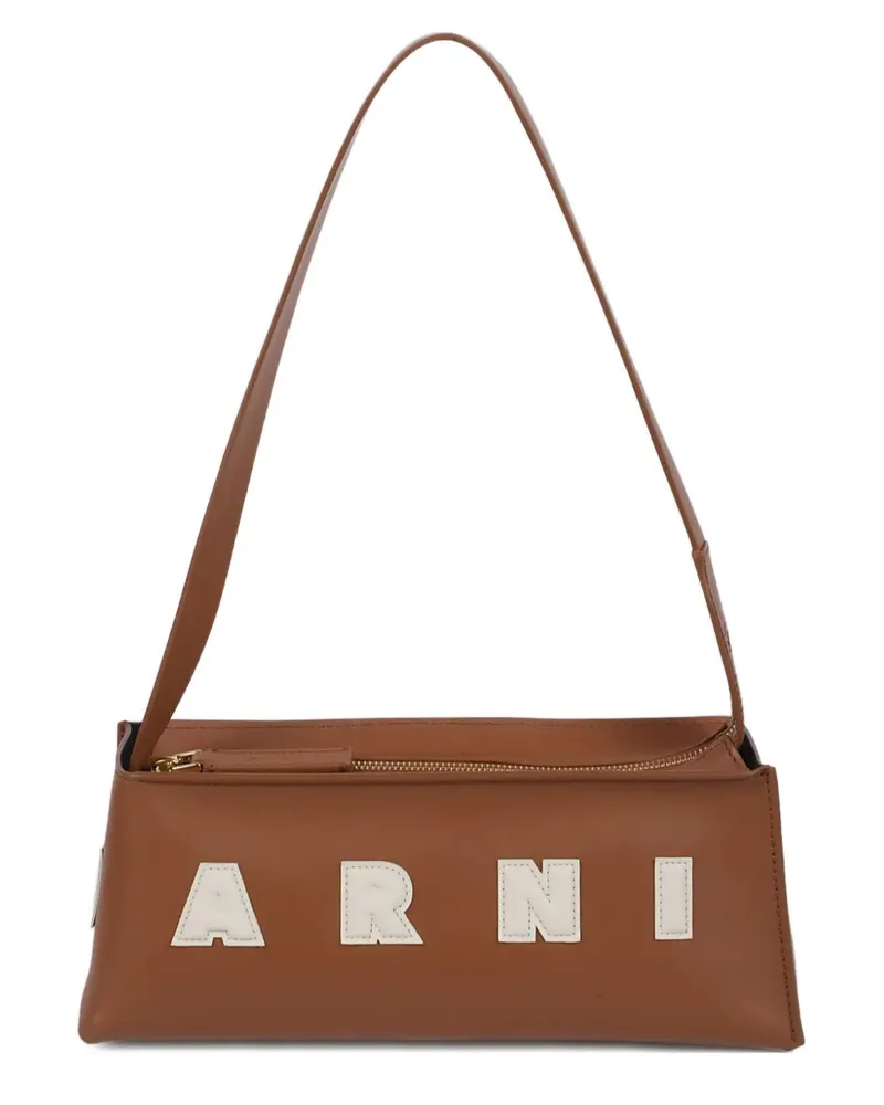 Marni Schultertasche mit Logo - Braun Braun