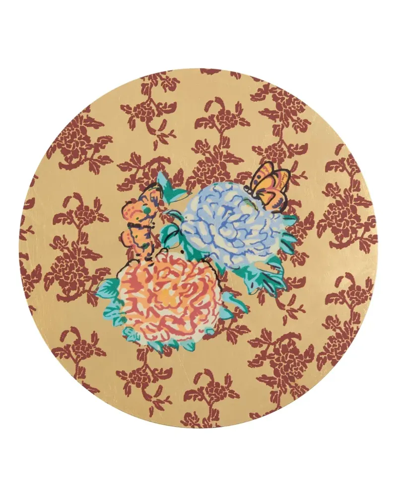 Lisa Corti Tischset mit Blumen-Print - Gold Gold