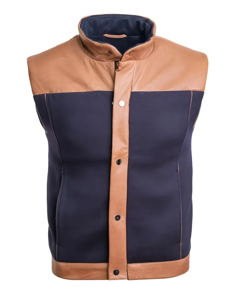 Manrico Cashmere panelled vest - Blau Blau