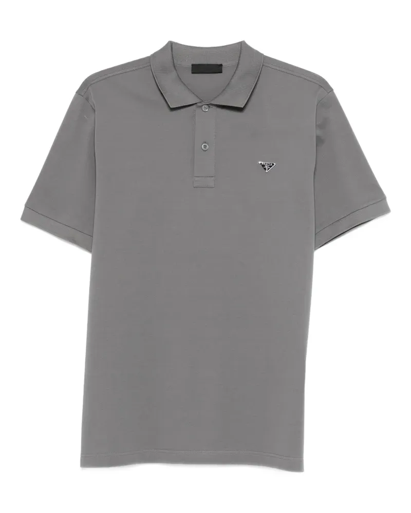 Prada Poloshirt mit Logo - Grau Grau