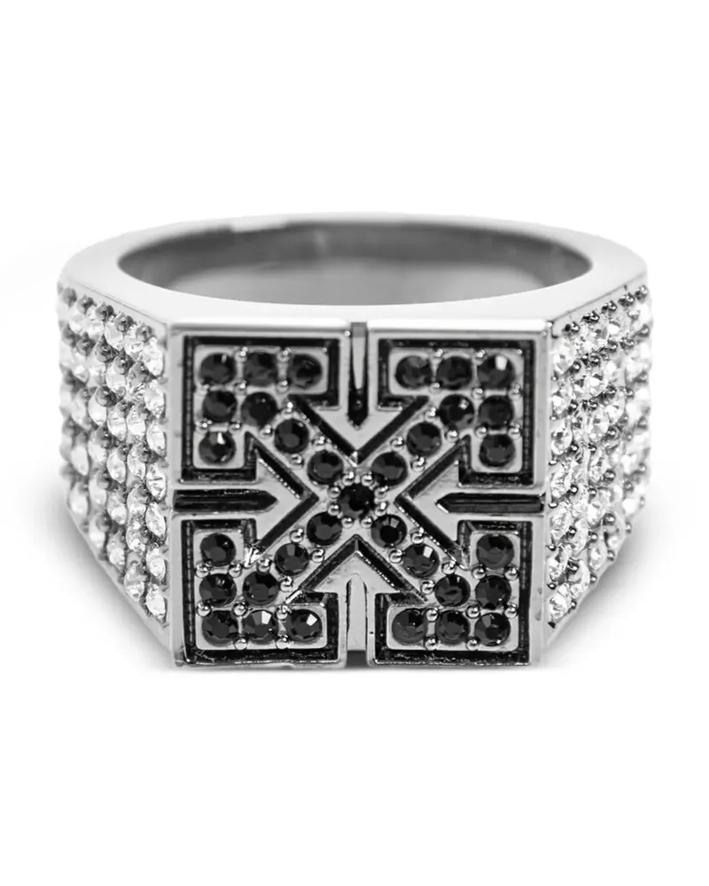 OFF-WHITE Bling Strass Arrow Ring - Silber Silber