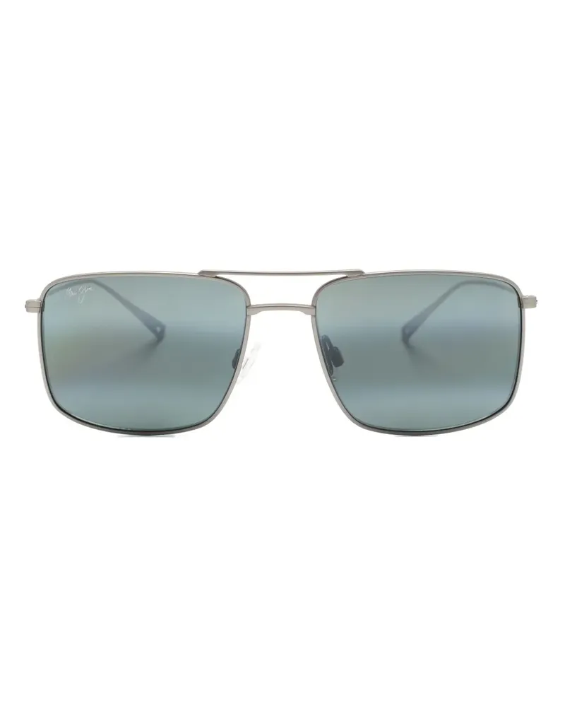 Maui Jim Eckige Aeko Pilotenbrille - Silber Silber