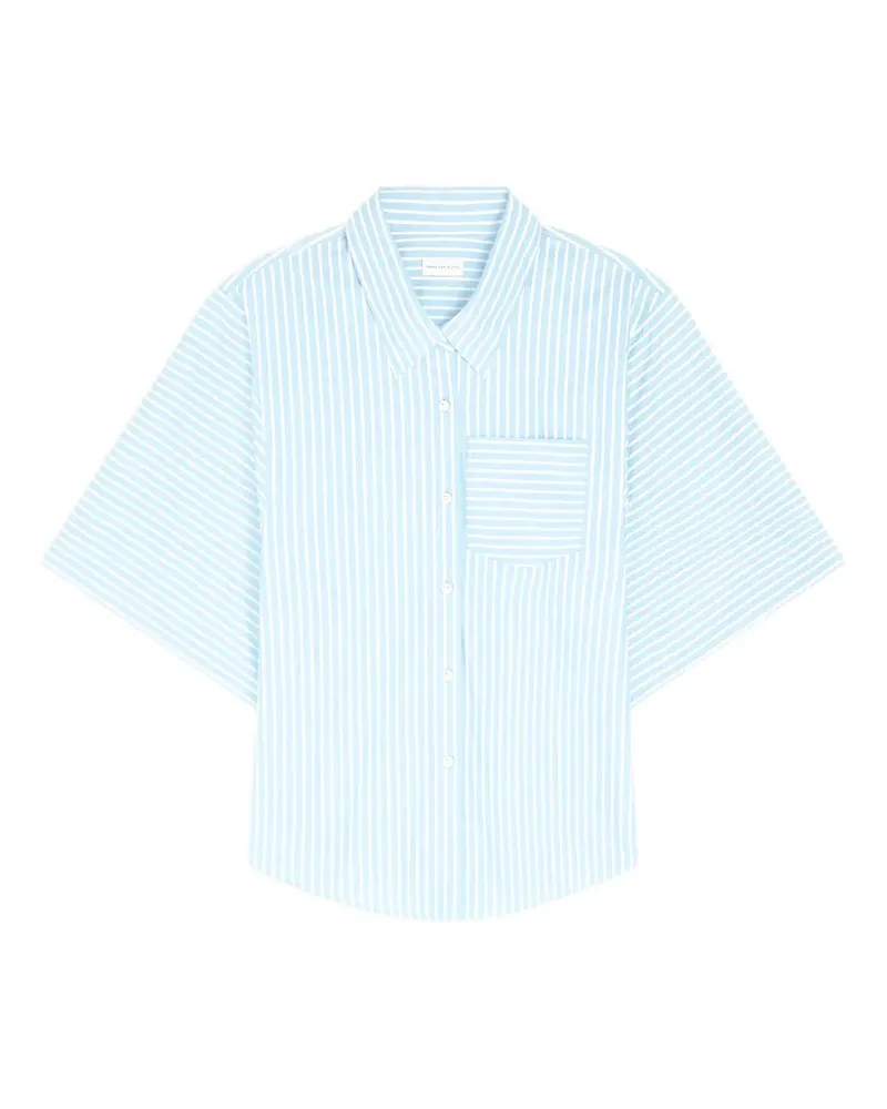 Dries van Noten Gestreiftes Hemd mit kurzen Ärmeln - Blau Blau
