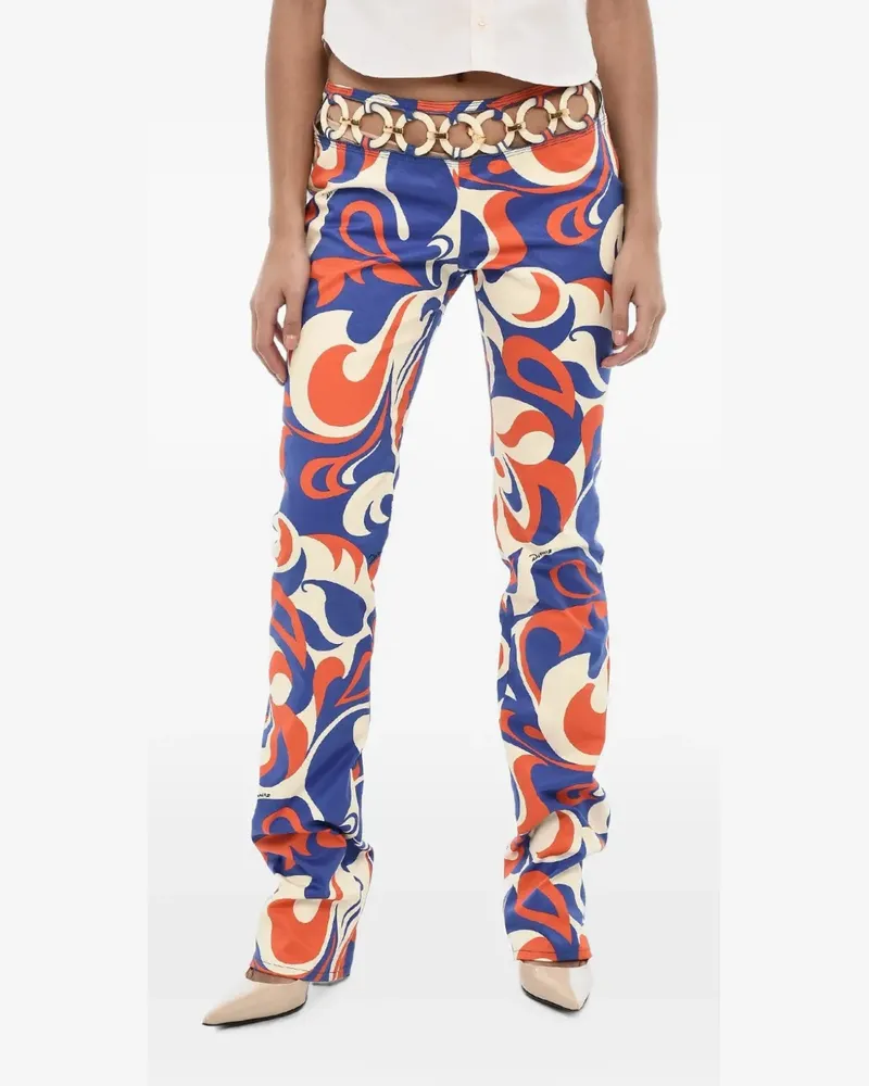 Dsquared2 Gemusterte Hose mit Cut-Out - Blau Blau