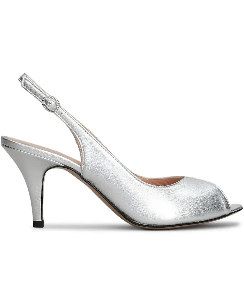 MARC ELLIS Slingback-Pumps mit Metallic-Effekt - Silber Silber