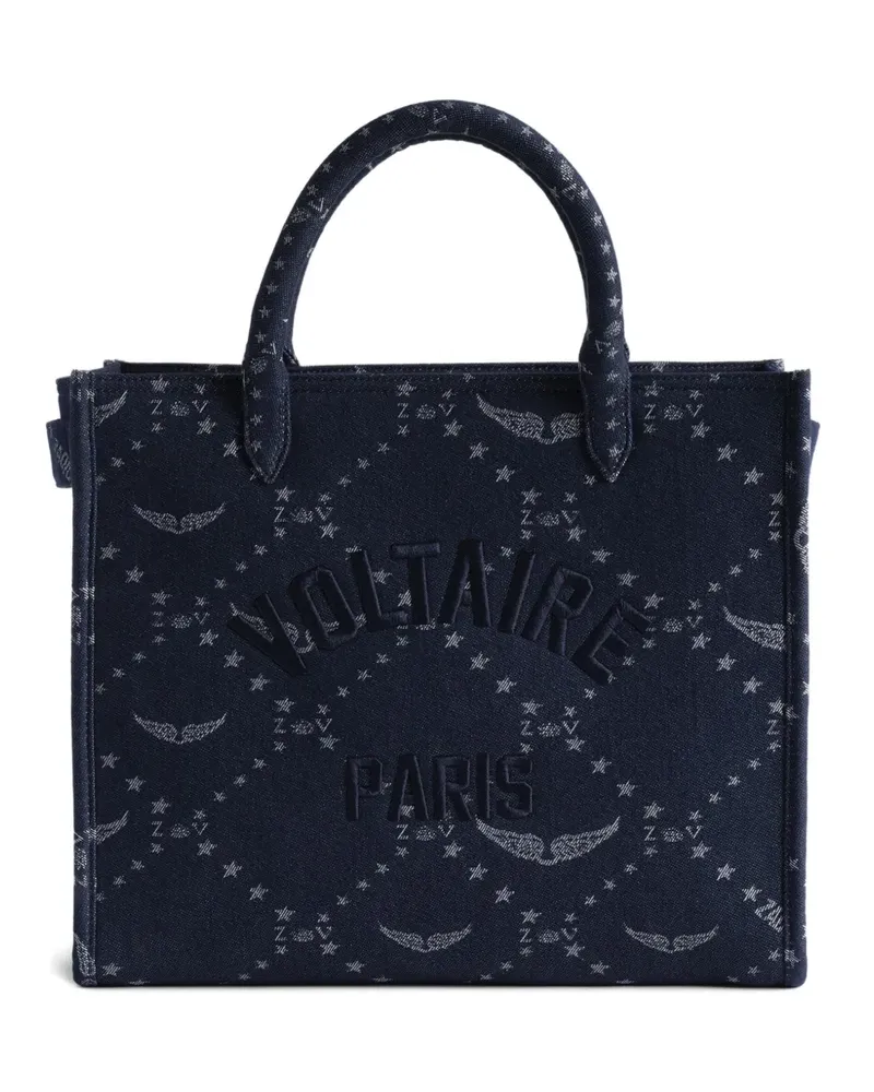 Zadig & Voltaire Angel Jeans-Tote Bag mit Monogramm - Blau Blau