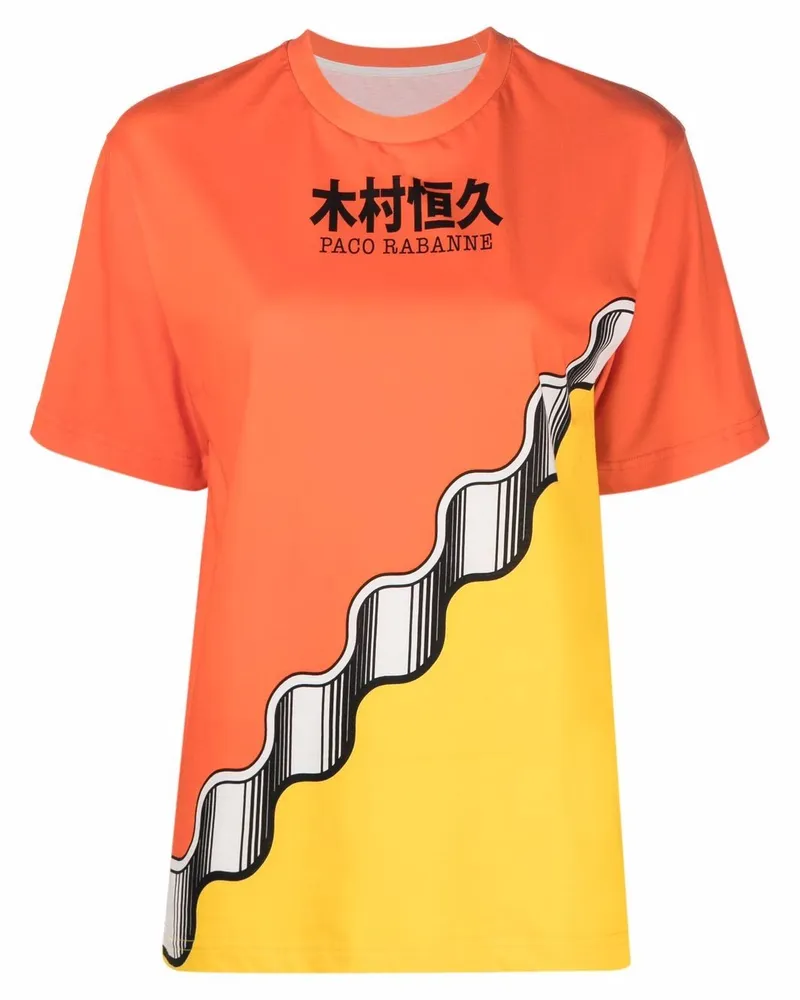 Paco Rabanne x Kimura T-Shirt aus Bio-Baumwolle - Orange Orange