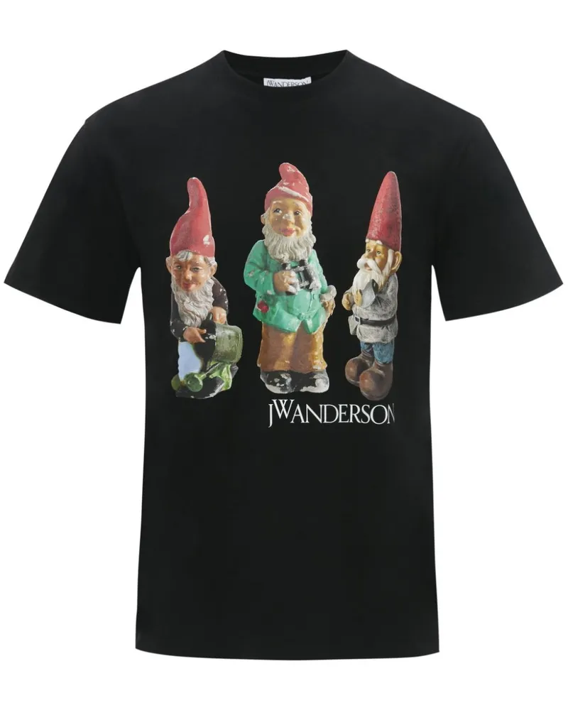 J.W.Anderson T-Shirt mit Gnome Trio-Print - Schwarz Schwarz