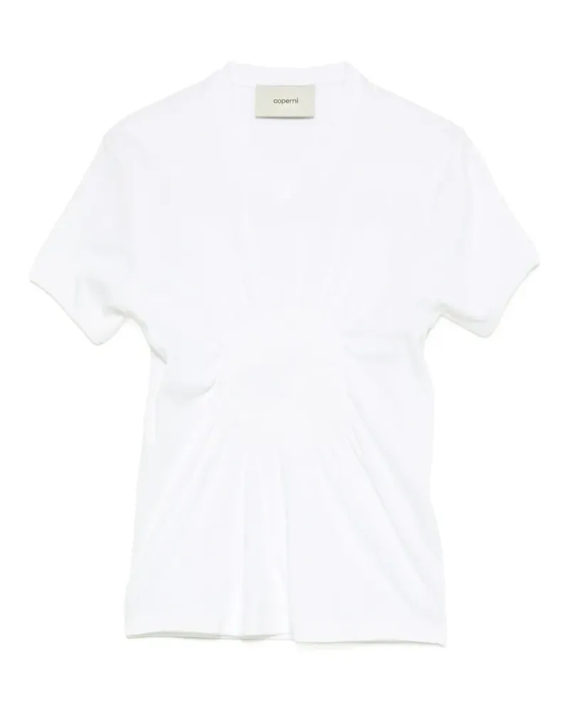 COPERNI Gerafftes T-Shirt mit Rundhalsausschnitt - Weiß Weiß