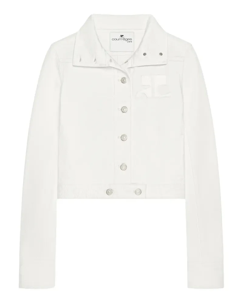 Courrèges Jeansjacke mit Logo-Patch - Weiß Weiß