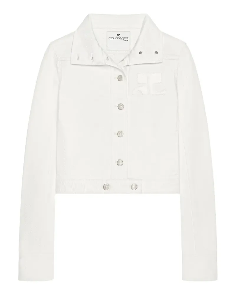 Courrèges Jeansjacke mit Logo-Patch - Weiß Weiß