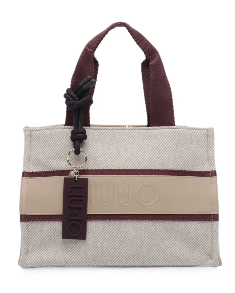 Liu Jo logo-embossed twill tote bag - Nude Nude
