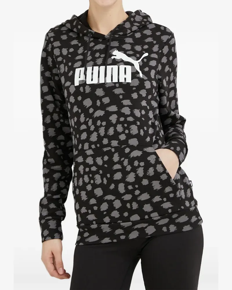 Puma Hoodie mit Leopardenprint - Schwarz Schwarz
