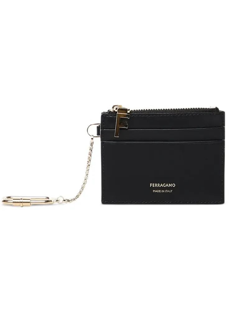 Ferragamo Reißverschluss-Kartenetui mit Kettendetail - Schwarz Schwarz