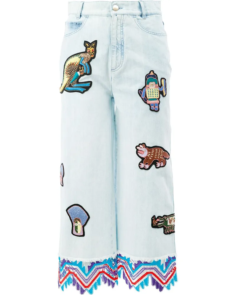 Peter Pilotto Cropped-Jeans mit Patches - Blau Blau
