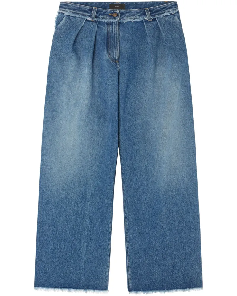 Alanui Weite Jeans mit Fransen Blau