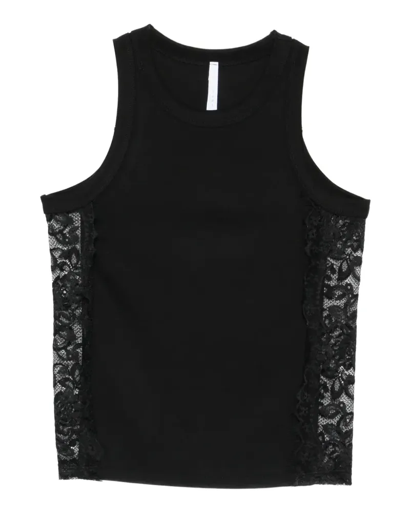 IMPERIAL lace-insert tank top - Schwarz Schwarz