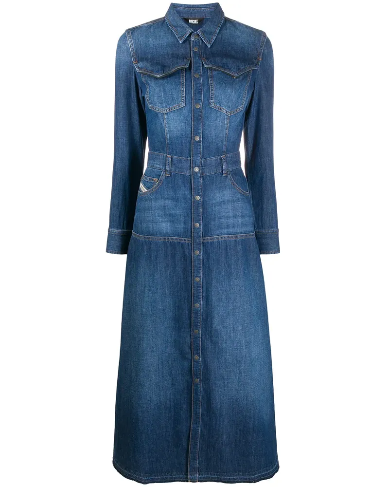 Diesel Jeanskleid mit offenem Saum - Blau Blau