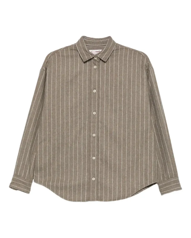 MC2 Saint Barth pinstripe-pattern crystal-embellished shirt - Nude Nude