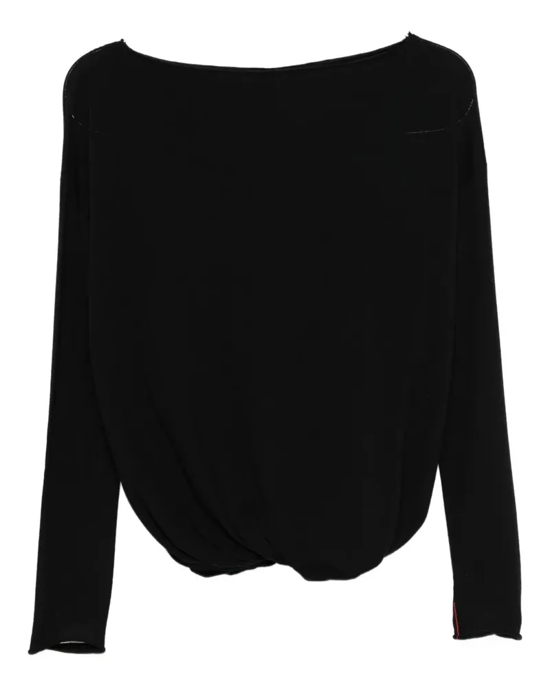 Liviana Conti Pullover mit U-Boot-Ausschnitt - Schwarz Schwarz