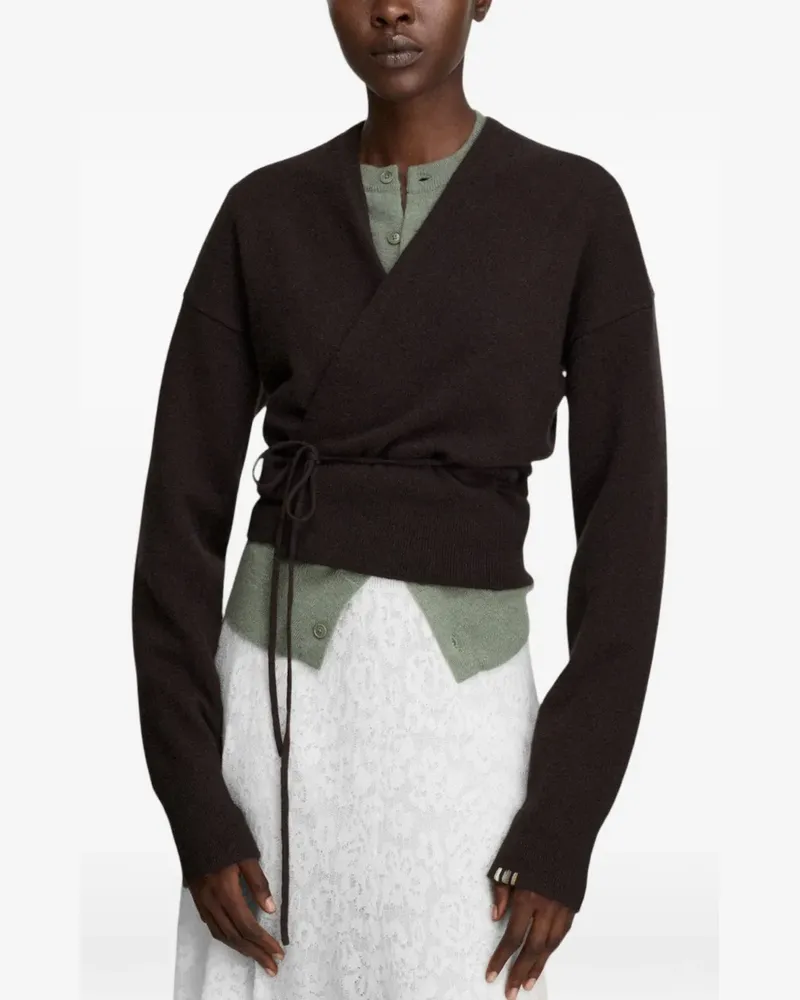 extreme cashmere Gewickelter Ella Cardigan - Braun Braun