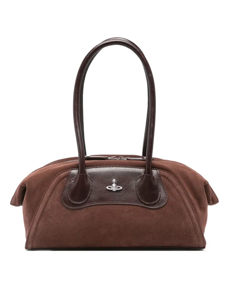 Vivienne Westwood leather-trimmed tote bag - Braun Braun