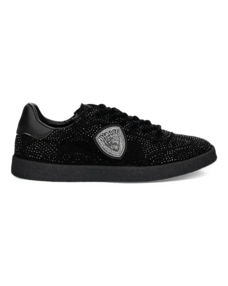 Blauer Aurora crystal-embellished logo-patch sneakers - Schwarz Schwarz