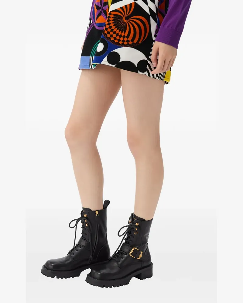 Versace Stiefel mit Schnallenverschluss - Schwarz Schwarz