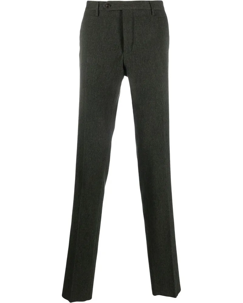 Incotex Chenille-Hose mit Nadelstreifen - Grün Grün