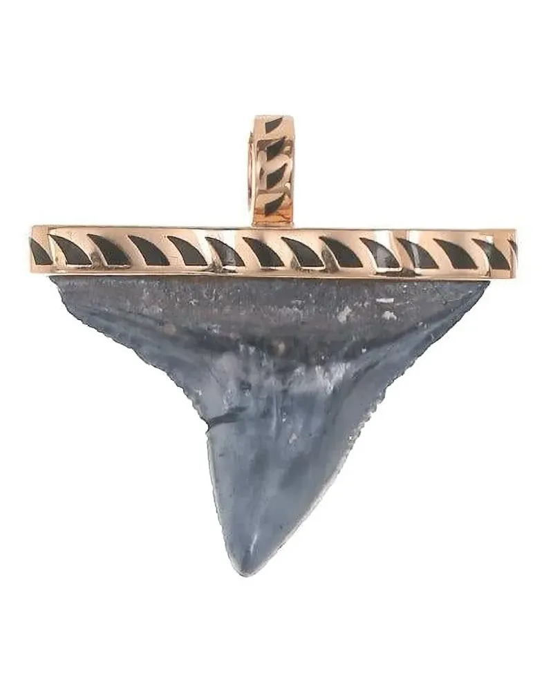 DEZSO 18kt Rotgoldanhänger mit Haifischzahn - Rosa Rosa