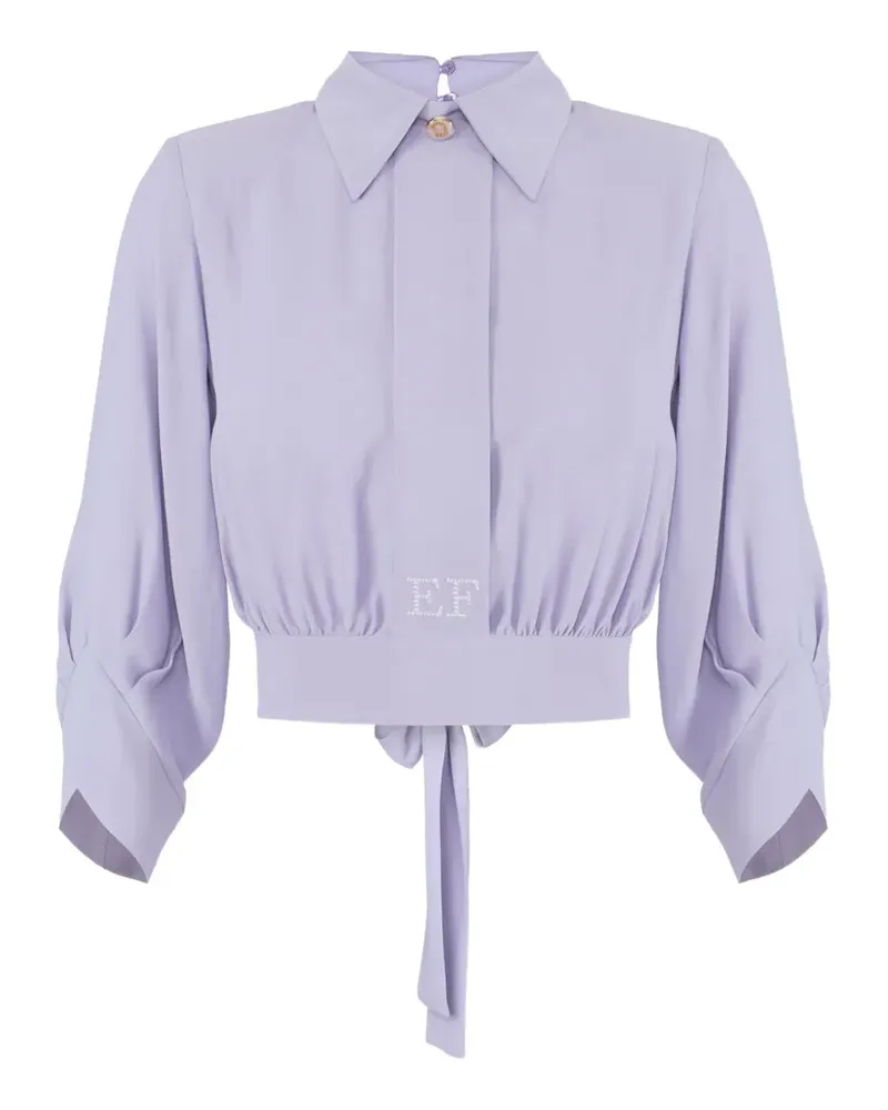 Elisabetta Franchi Bluse mit Schleife - Violett Violett