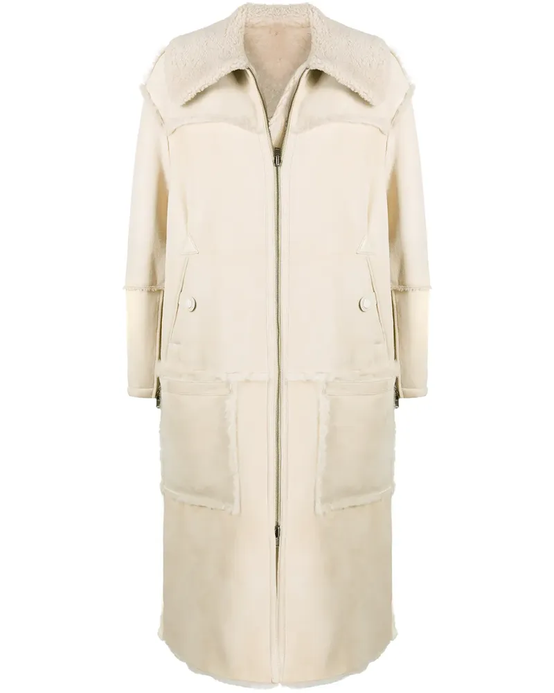 Closed Ledermantel mit Shearling - Nude Nude