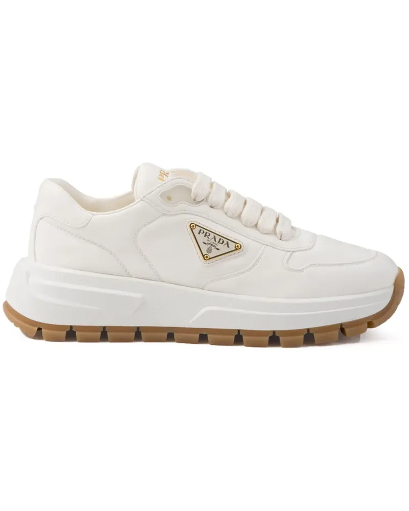 Prada Sneakers mit Triangel-Logo - Weiß Weiß