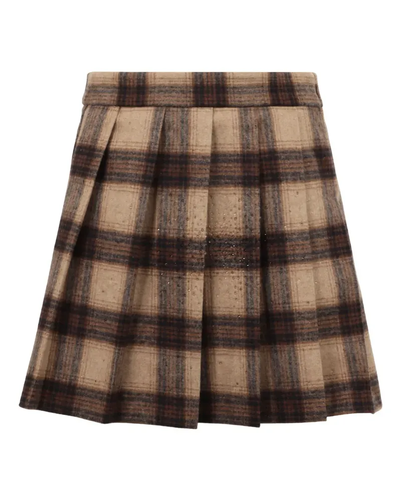 Giuseppe di Morabito pleated check mini skirt - Nude Nude