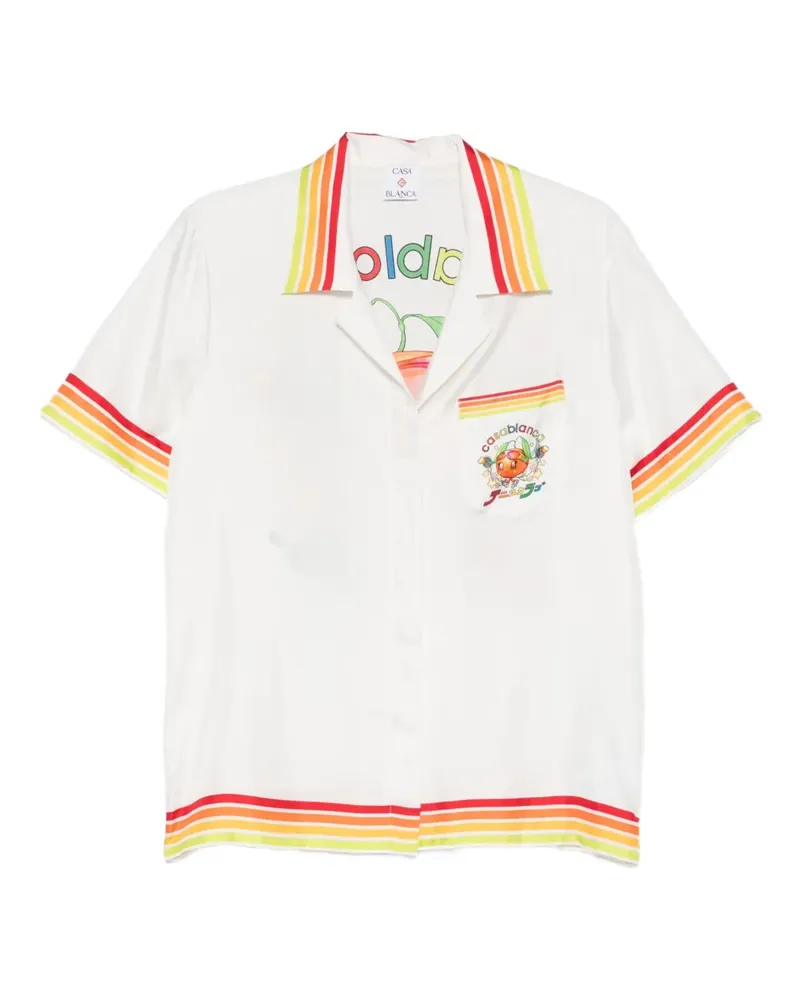 Casablanca Paris stripe-detailing shirt - Weiß Weiß