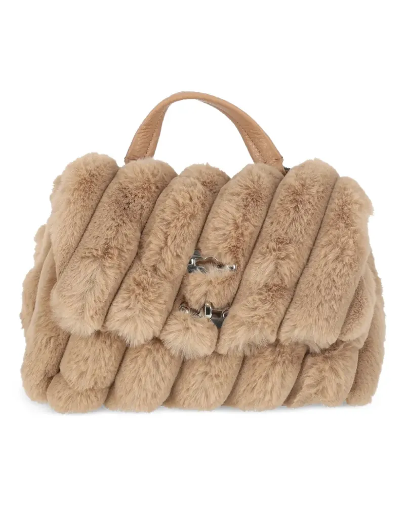 Zanellato Postina Schultertasche aus Faux Fur - Braun Braun