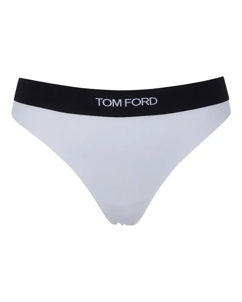 Tom Ford Tanga mit Logo-Bund - Weiß Weiß