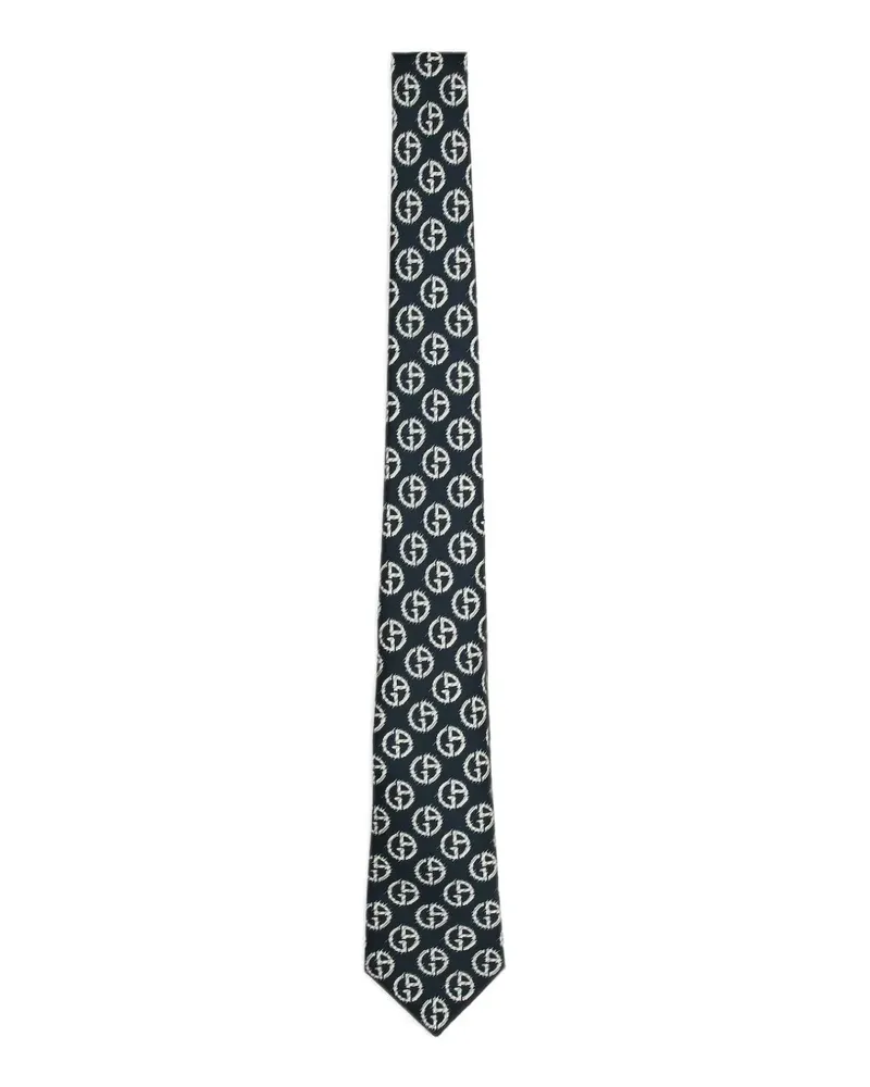 Giorgio Armani GA Krawatte aus Logo-Jacquard - Blau Blau