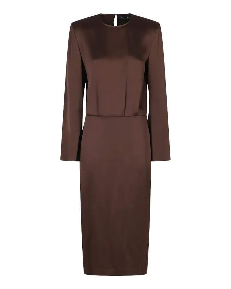 Federica Tosi Satin-Minikleid mit Schulterpolstern - Braun Braun