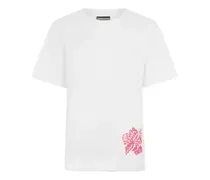 T-Shirt mit Hibiskus-Print - Weiß