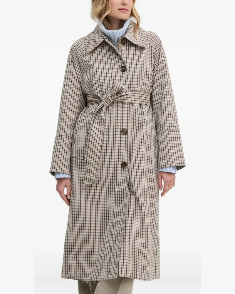 Barbour Beatrix check belted trench coat - Nude Nude