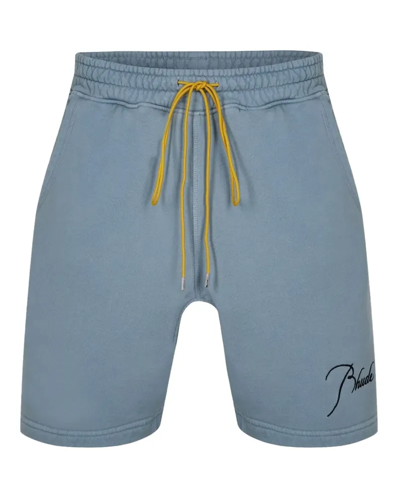 RHUDE logo-embroidered shorts - Blau Blau