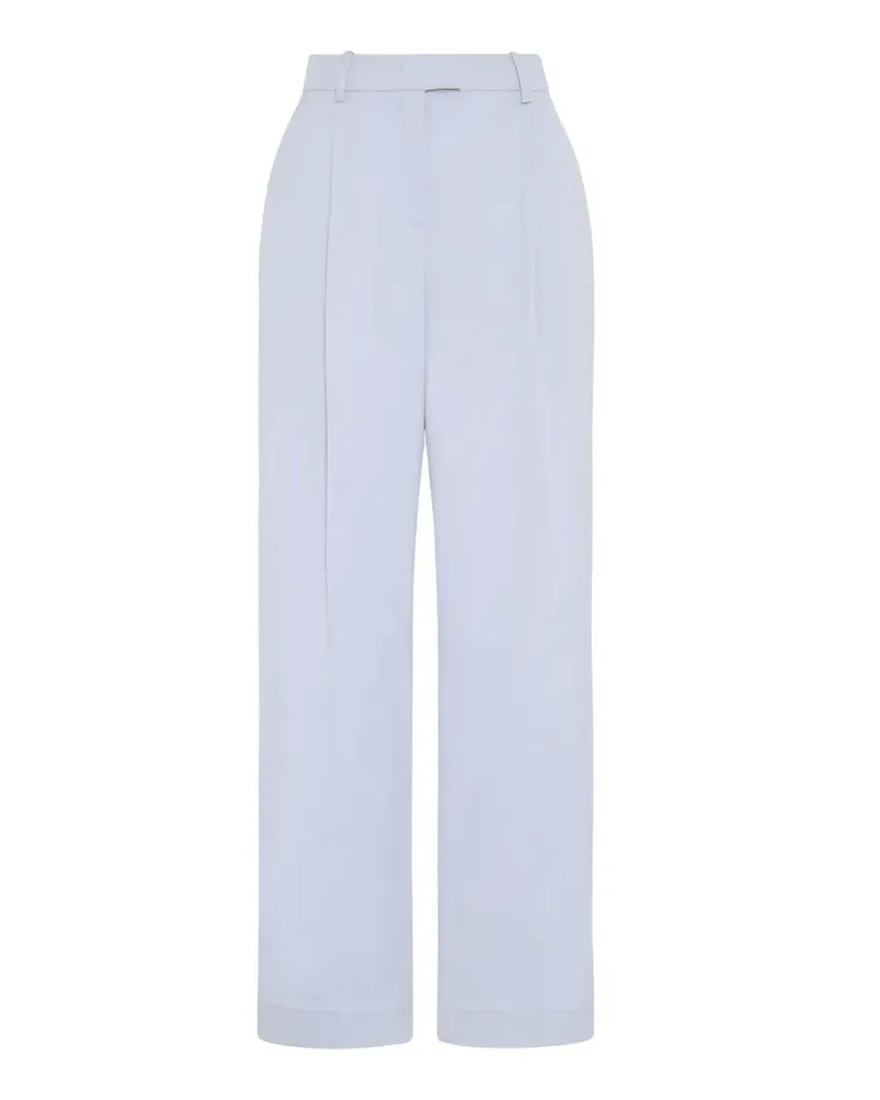 Another Tomorrow Klassische Bundfaltenhose - Blau Blau