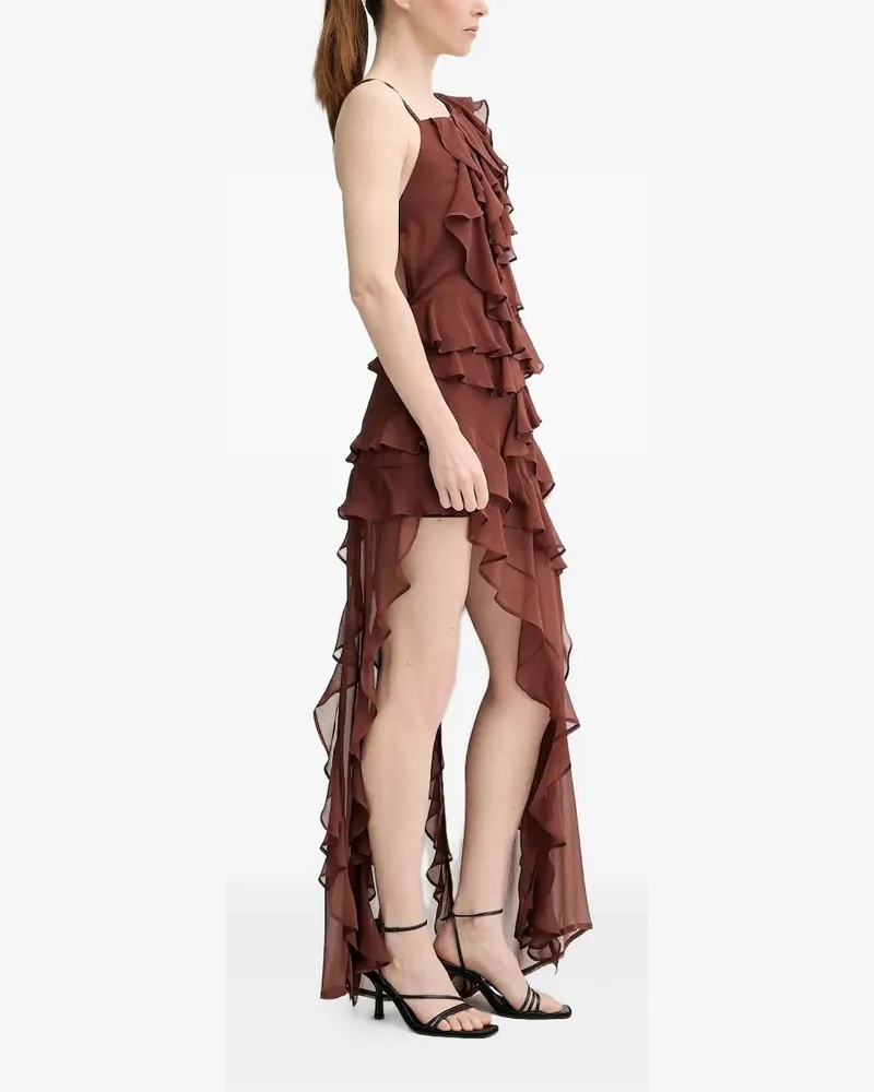 Alohas Asymmetrisches Kleid mit Rüschen - Braun Braun