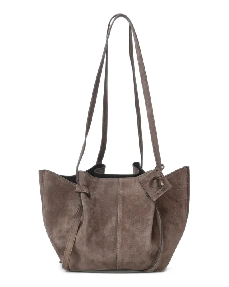 D.A.T.E. Nina Schultertasche aus Wildleder - Braun Braun